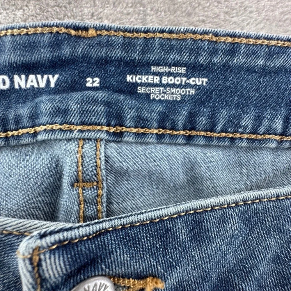 Old Navy Bootcut Jeans Womens 22 Blue High Rise Stretch Y2K‎ Denim Kicker Fit